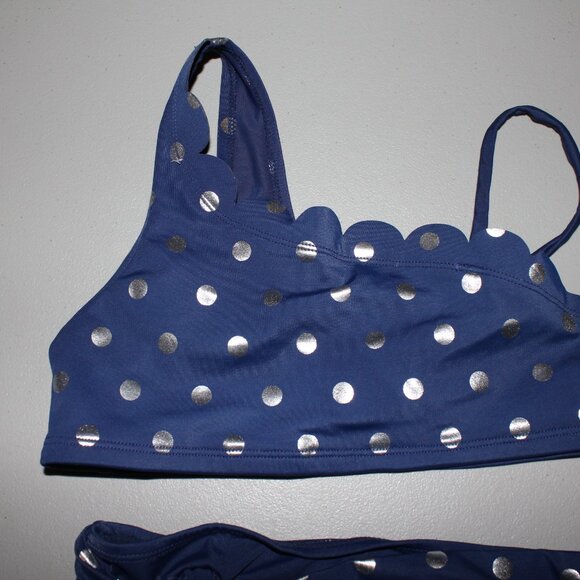 Blue & Silver 2 Pcs Justice Bikini Swimsuit Size 12 - Picture 2 of 10